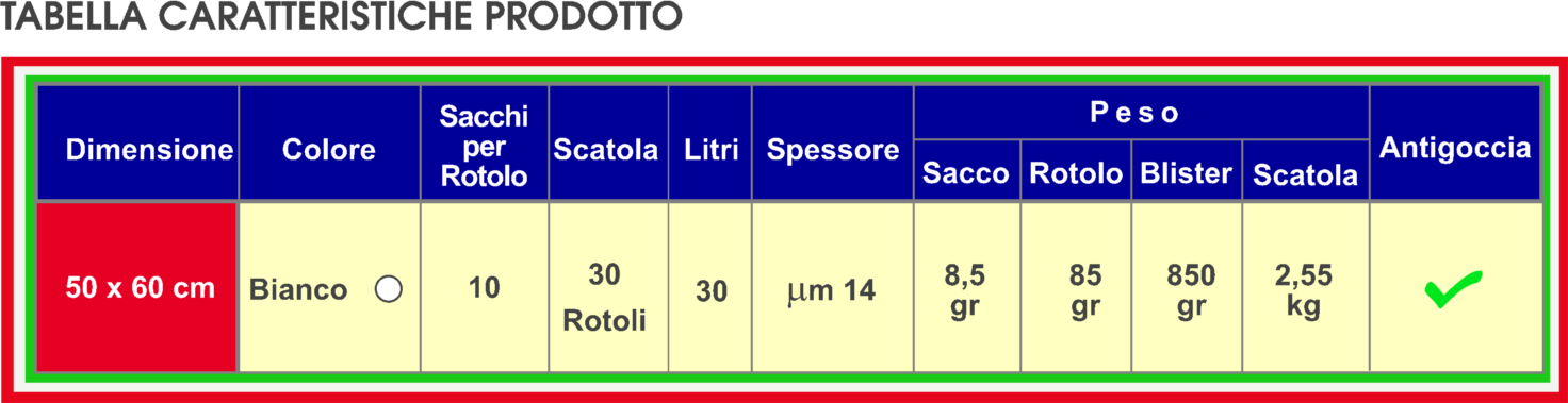 Sacchi Umido BIO, Biodegradabile, Resistente, Economico